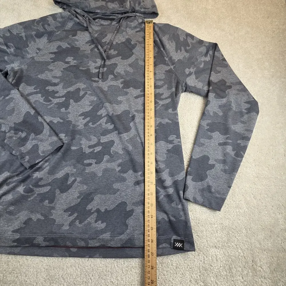 Rhone Reign Performance Hoodie Mens L Gray Camo Lightweight Stretch - Picture 8 of 9
